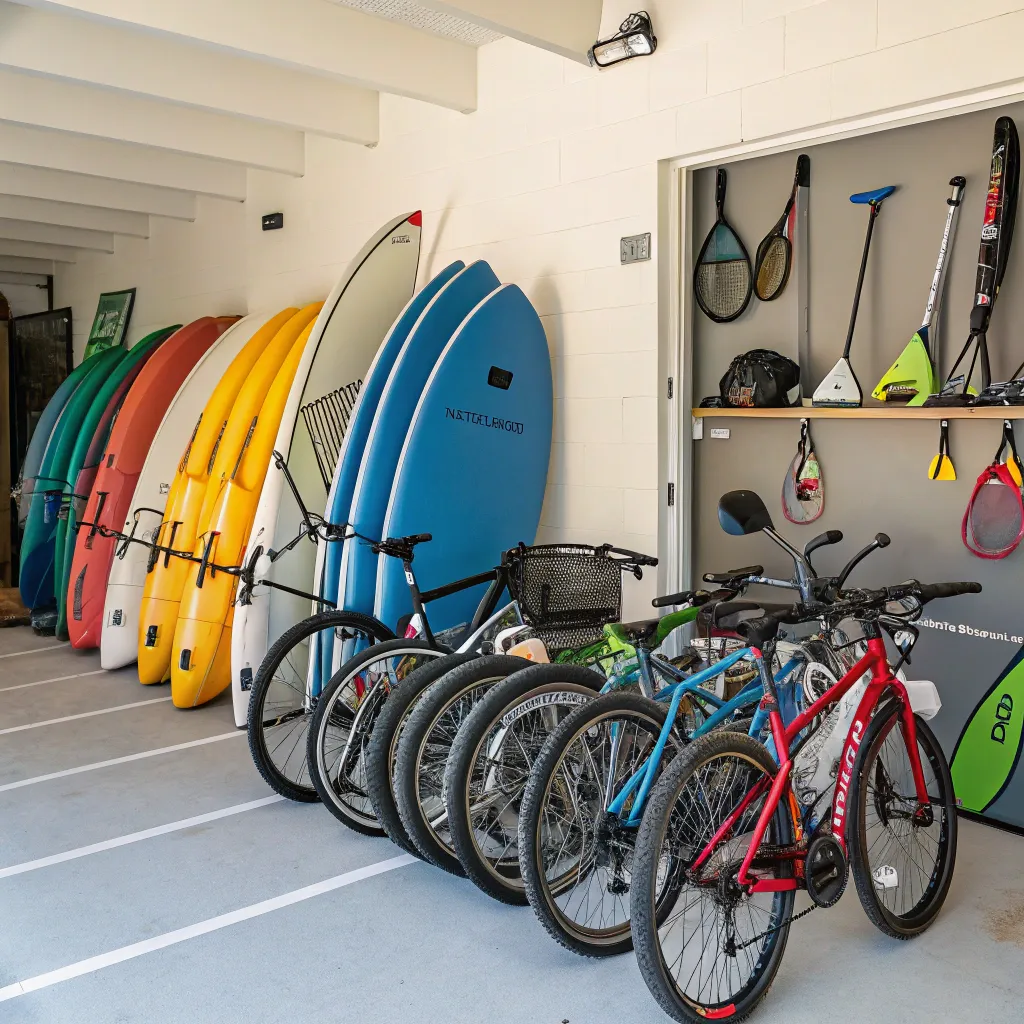 A diverse collection of rental sports equipment available at DRAXENITH